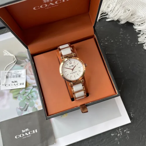 Coach 14502463 Women's Quartz Watch 30mm Ceramic Bracelet