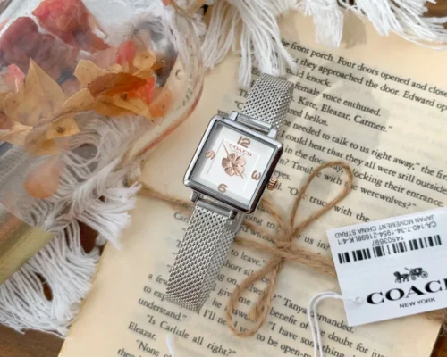 Coach Cass Women's Square Case Quartz Watch Stainless Steel Bracelet SKU COACH0221