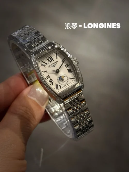 Longines L2.155.4.71.5 Tonneau Case Quartz Watch 30.6mm