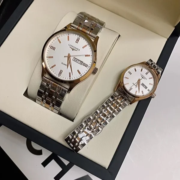 Longines Couple Quartz Watch Leather Strap