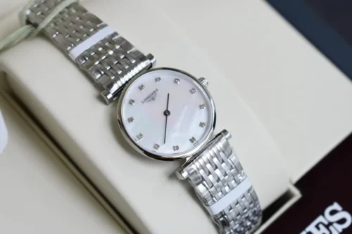 Longines Women's Mother-of-Pearl Dial Quartz Watch 24mm Diamond-Set SKU LONGINES0211