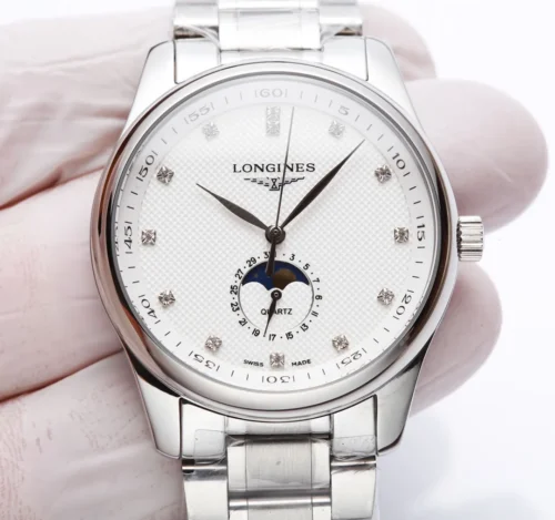 Longines Master Collection Couple Moonphase Quartz Watch Leather Strap
