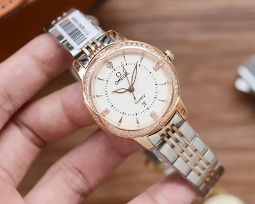 Omega Diamond-Set Quartz Watch 36mm Stainless Steel Bracelet