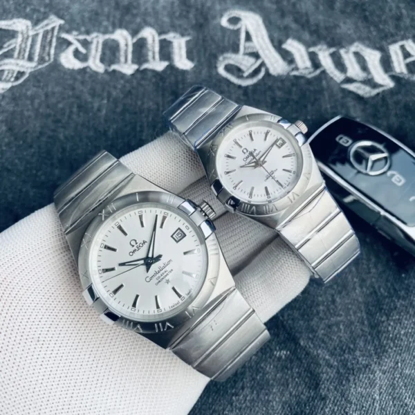 OMEGA0019-01 Omega Constellation Double Eagle Couple Automatic Watch 40mm Stainless Steel Bracelet