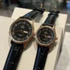 Omega Couple Quartz Watch Leather Strap