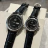 Omega Couple Quartz Watch Leather Strap