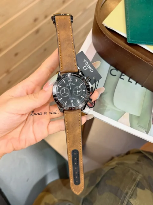 Omega Seamaster Men's Quartz Watch 40mm Leather Strap