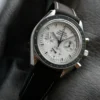 Omega Speedmaster Luminous Dial Manual-Wind Watch Leather Strap