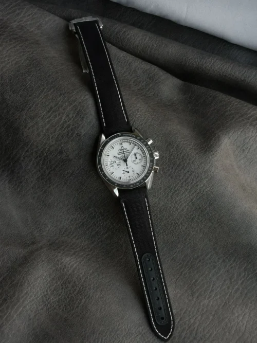 Omega Speedmaster Luminous Dial Manual-Wind Watch Leather Strap