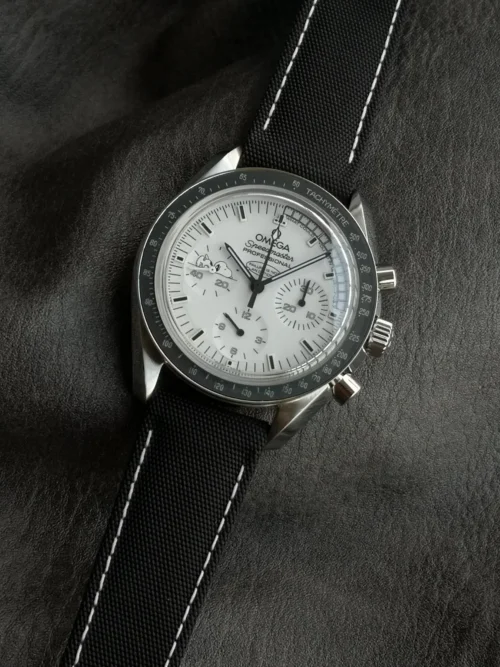 Omega Speedmaster Luminous Dial Manual-Wind Watch Leather Strap