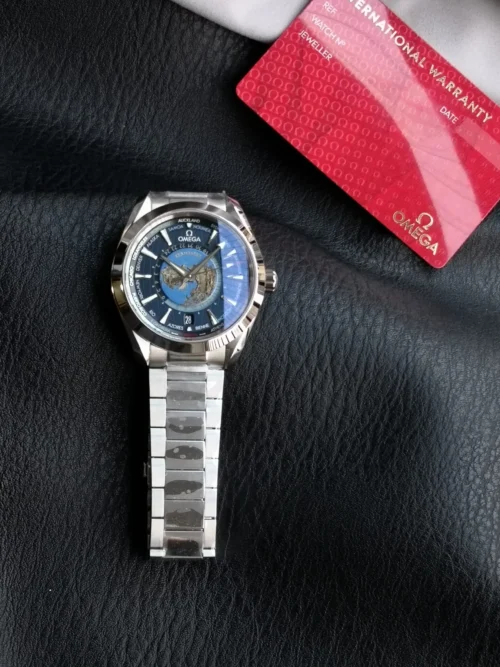Omega Seamaster Blue Dial Automatic Watch 43mm World Time
