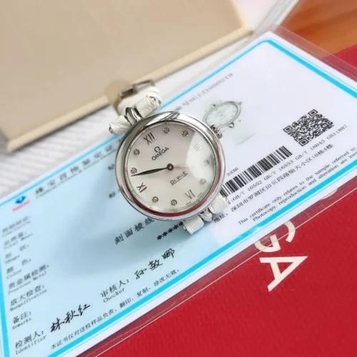 Omega De Ville Diamond-Set Quartz Watch 28mm Leather Strap