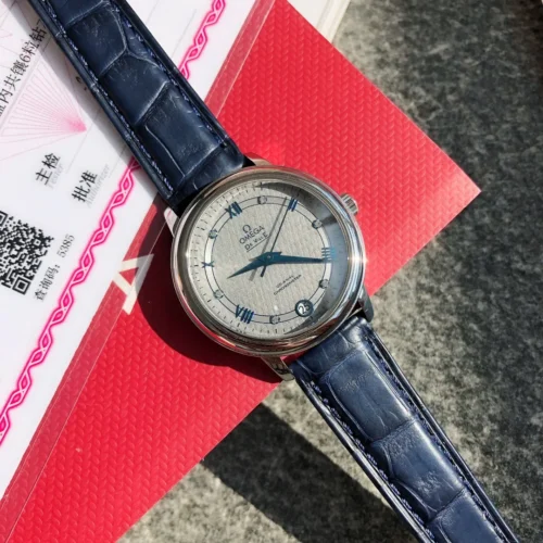 Omega De Ville Diamond-Set Watch Leather Strap
