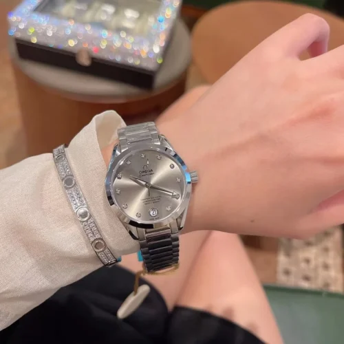 Omega Seamaster Gray Dial Quartz Watch 34mm