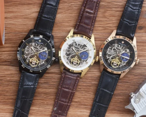 Patek Philippe Men's Automatic Watch Leather Strap SKU PATEK0005