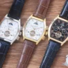 Patek Philippe Men's Tonneau Case Automatic Watch Leather Strap SKU PATEK0027