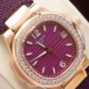 Patek Philippe Nautilus 7010 Women's Diamond-Set Quartz Watch 32mm Slim Case