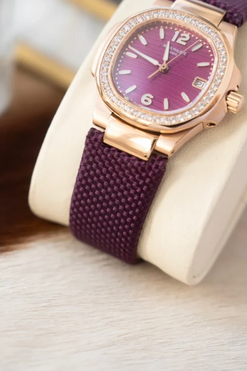 Patek Philippe Nautilus 7010 Women's Diamond-Set Quartz Watch 32mm Slim Case