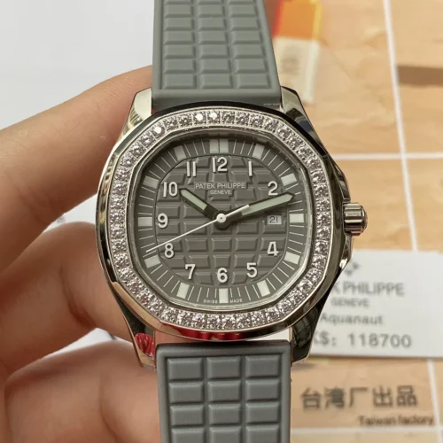 Patek Philippe Aquanaut Women's Gray Dial Watch Slim Case