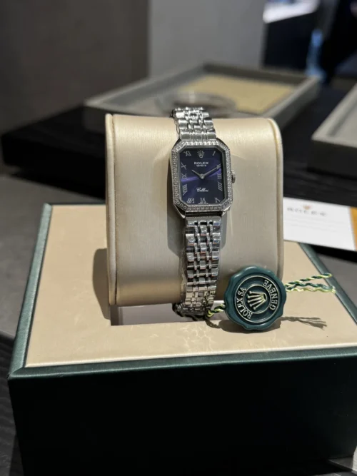 Rolex Square Case Quartz Watch 24mm Leather Strap