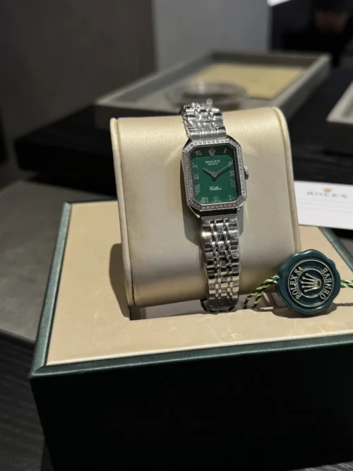 Rolex Square Case Quartz Watch 24mm Leather Strap