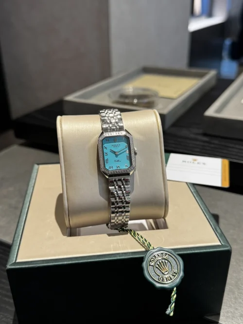 Rolex Square Case Quartz Watch 24mm Leather Strap