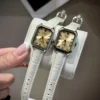 Rolex Square Case Quartz Watch Leather Strap SKU ROLEX0017