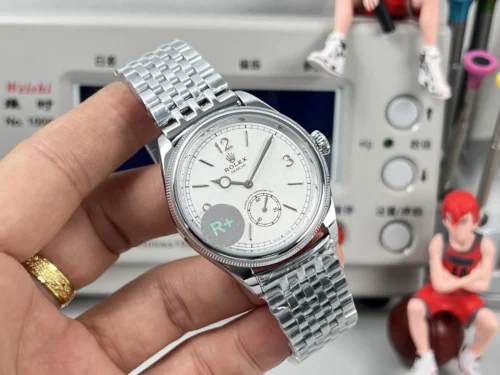 Rolex Slim Case Watch Leather Strap