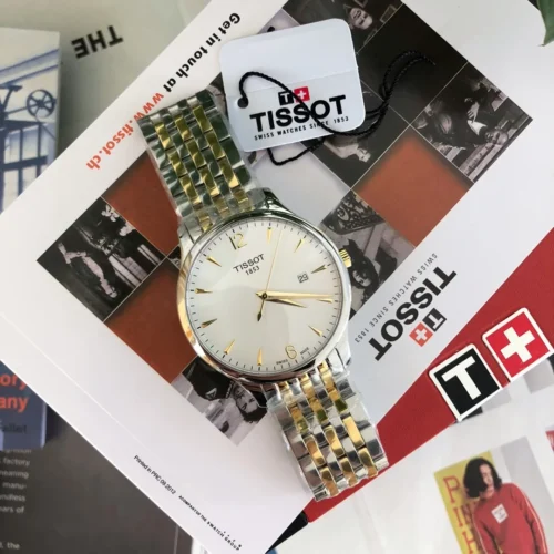 Tissot Tradition T063 Couple Quartz Watch 40mm Leather Strap SKU TISSOT0105