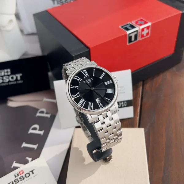 TISSOT0137-01 Tissot Carson T122 Couple Slim Case Quartz Watch Stainless Steel Bracelet