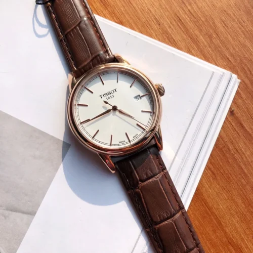 Tissot T085 Couple Quartz Watch 40mm Leather Strap