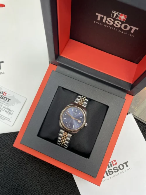 Tissot Blue Dial Watch Rose Gold-Tone