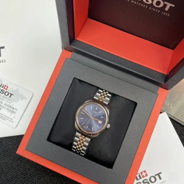 TISSOT0220-01 Tissot Blue Dial Watch Rose Gold-Tone