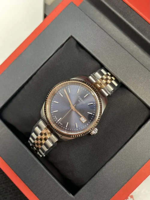 Tissot Blue Dial Watch Rose Gold-Tone