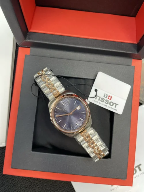 Tissot Blue Dial Watch Rose Gold-Tone