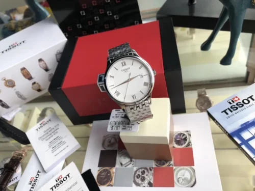 Tissot Tradition T063 White Dial Watch 42mm Leather Strap